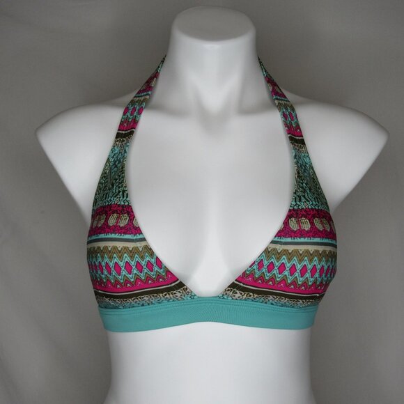 Patagonia Aqua Blue Boucau Halter Bikini Top Women's L Large - Picture 1 of 8